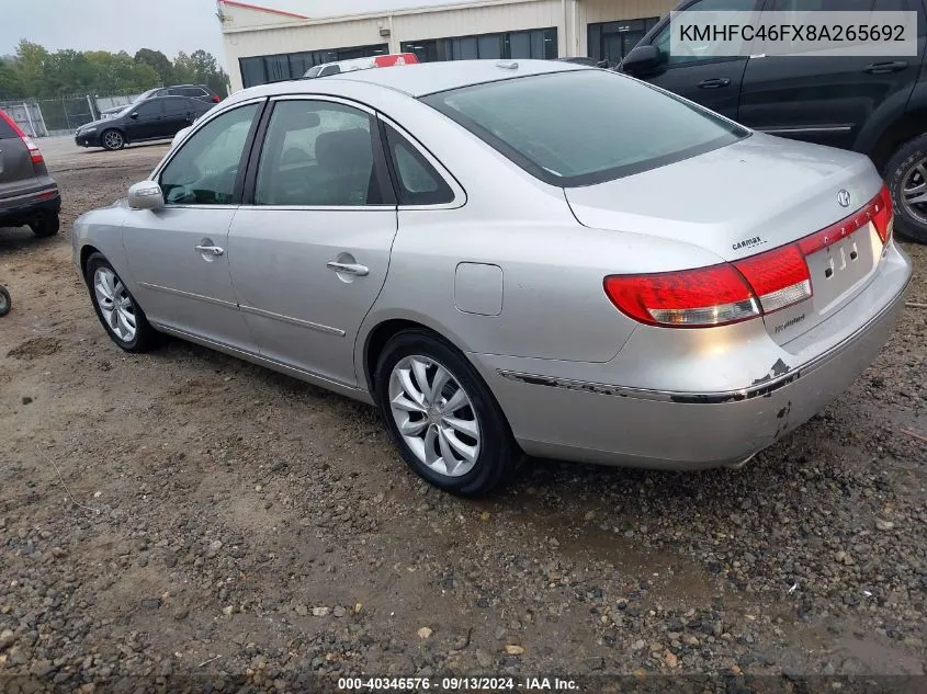 KMHFC46FX8A265692 2008 Hyundai Azera Limited