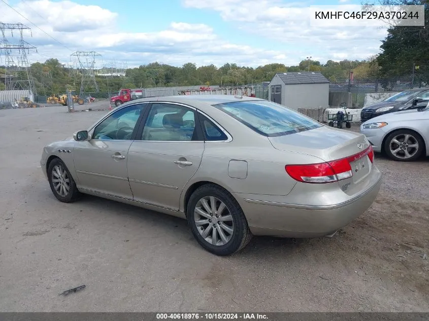 KMHFC46F29A370244 2009 Hyundai Azera Limited