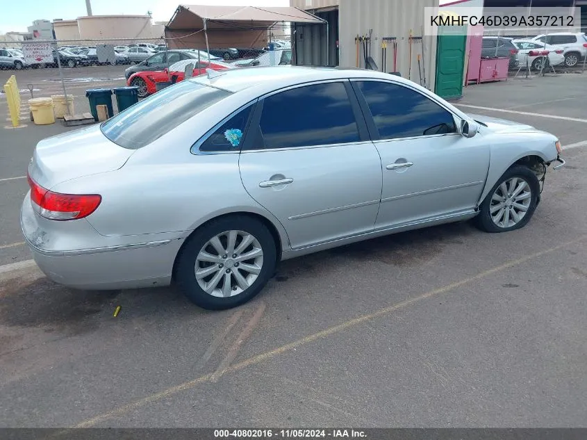 2009 Hyundai Azera Gls VIN: KMHFC46D39A357212 Lot: 40802016