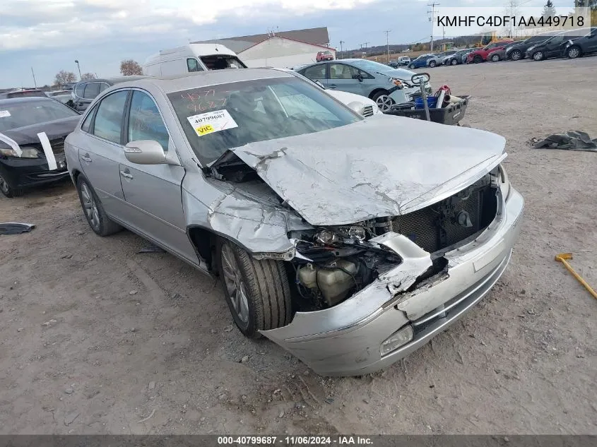 2010 Hyundai Azera Limited VIN: KMHFC4DF1AA449718 Lot: 40799687