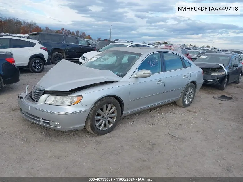 2010 Hyundai Azera Limited VIN: KMHFC4DF1AA449718 Lot: 40799687