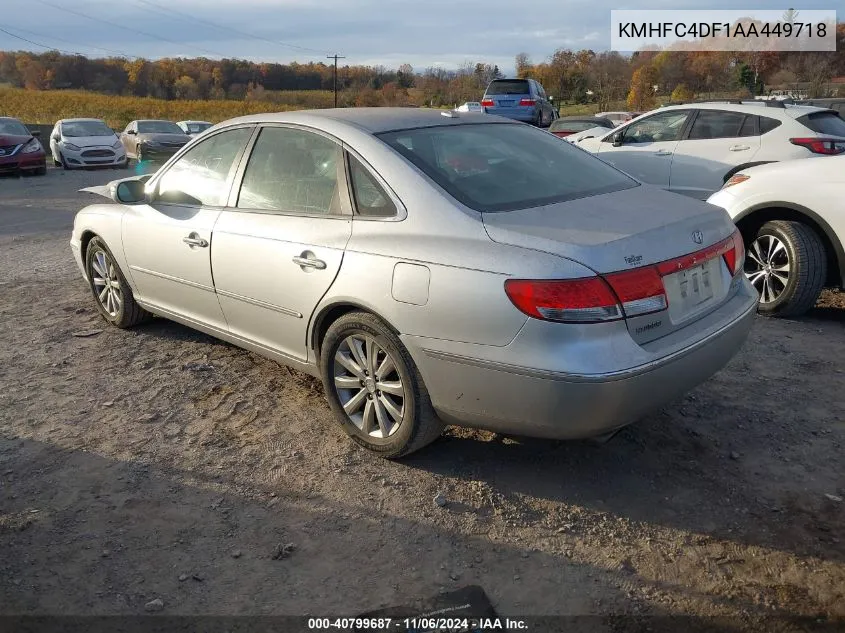 2010 Hyundai Azera Limited VIN: KMHFC4DF1AA449718 Lot: 40799687