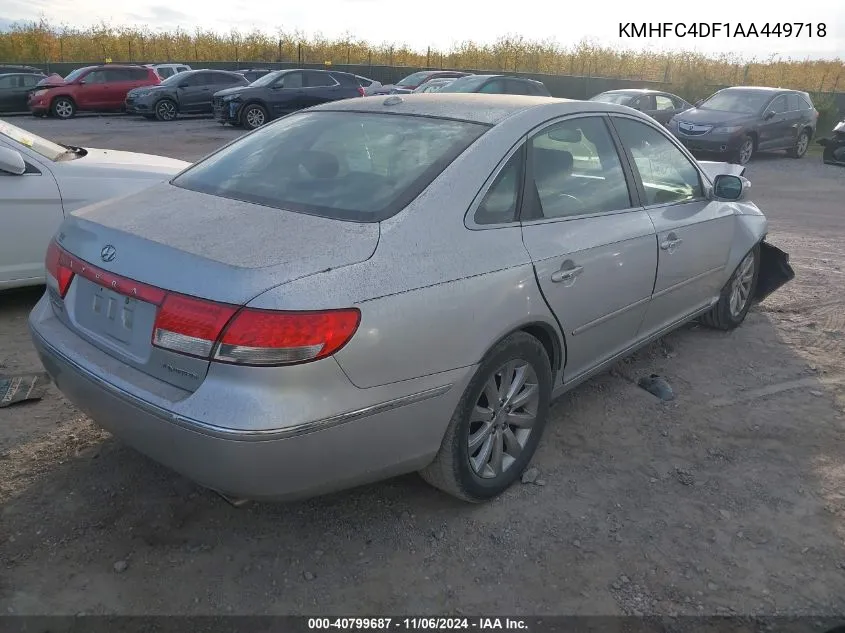 2010 Hyundai Azera Limited VIN: KMHFC4DF1AA449718 Lot: 40799687