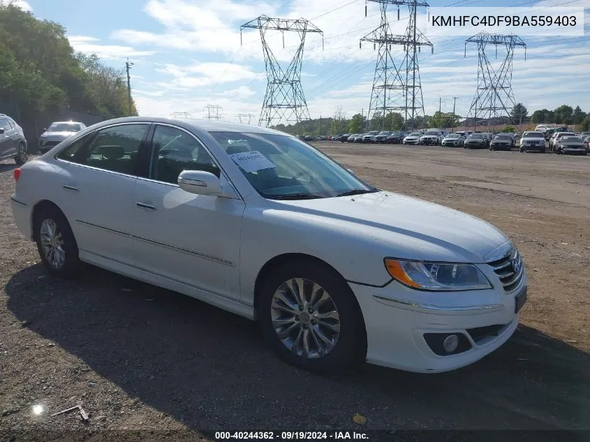 2011 Hyundai Azera Limited VIN: KMHFC4DF9BA559403 Lot: 40244362