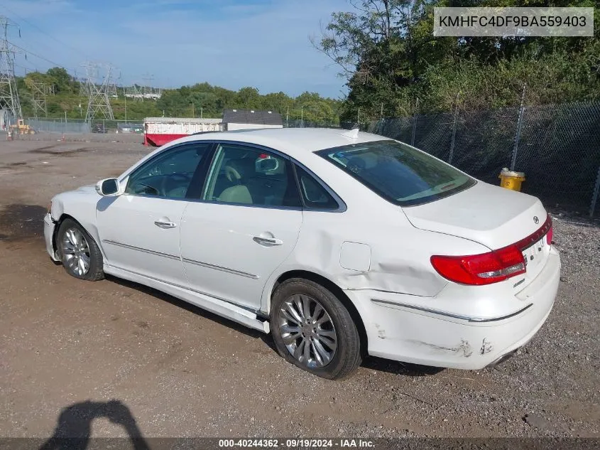 2011 Hyundai Azera Limited VIN: KMHFC4DF9BA559403 Lot: 40244362