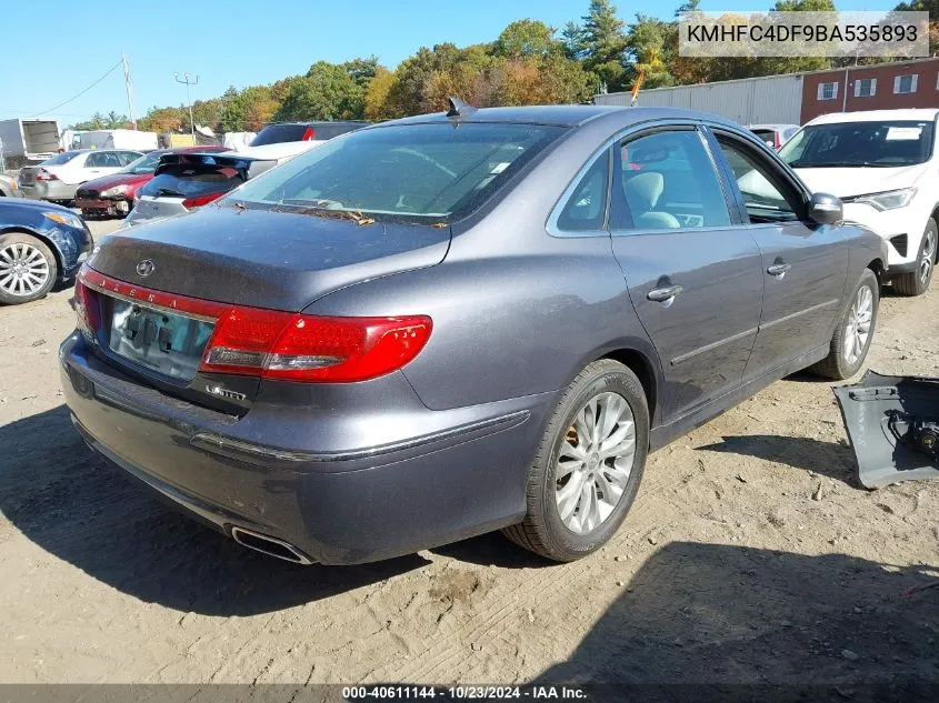 2011 Hyundai Azera Limited VIN: KMHFC4DF9BA535893 Lot: 40611144