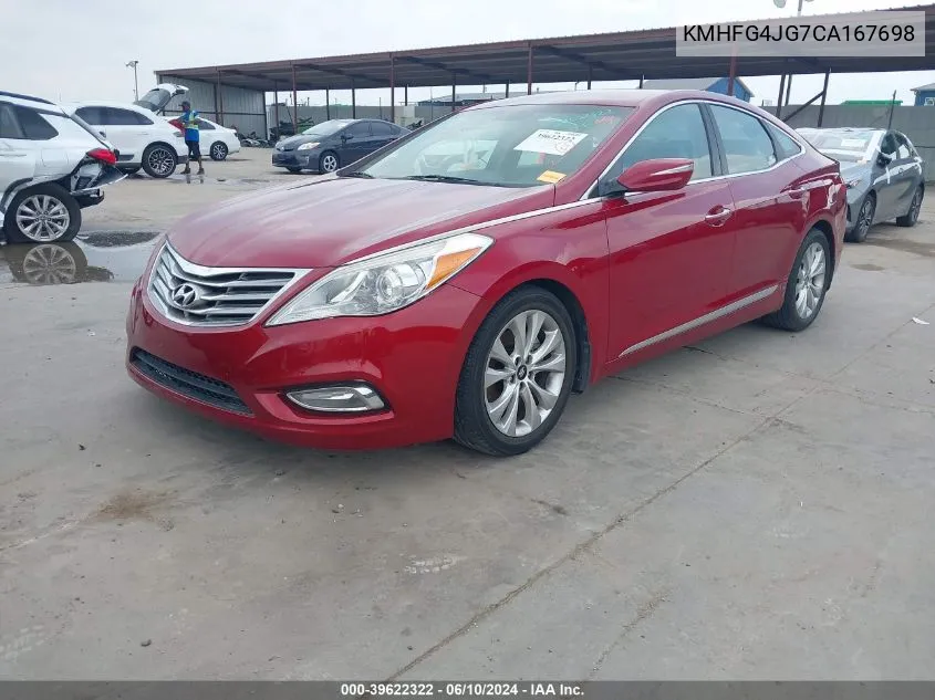 2012 Hyundai Azera VIN: KMHFG4JG7CA167698 Lot: 39622322