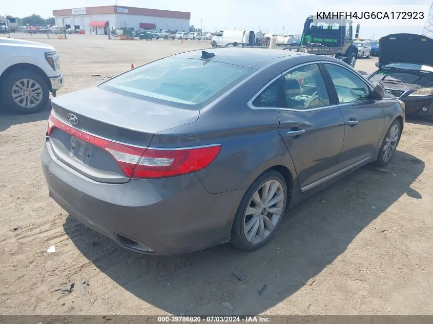 2012 Hyundai Azera VIN: KMHFH4JG6CA172923 Lot: 39786820