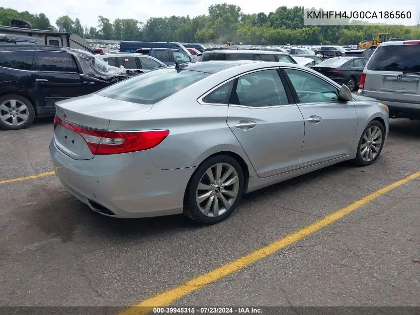 2012 Hyundai Azera VIN: KMHFH4JG0CA186560 Lot: 39945315