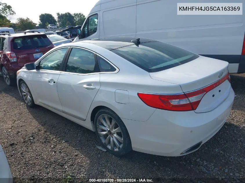 2012 Hyundai Azera VIN: KMHFH4JG5CA163369 Lot: 40180709