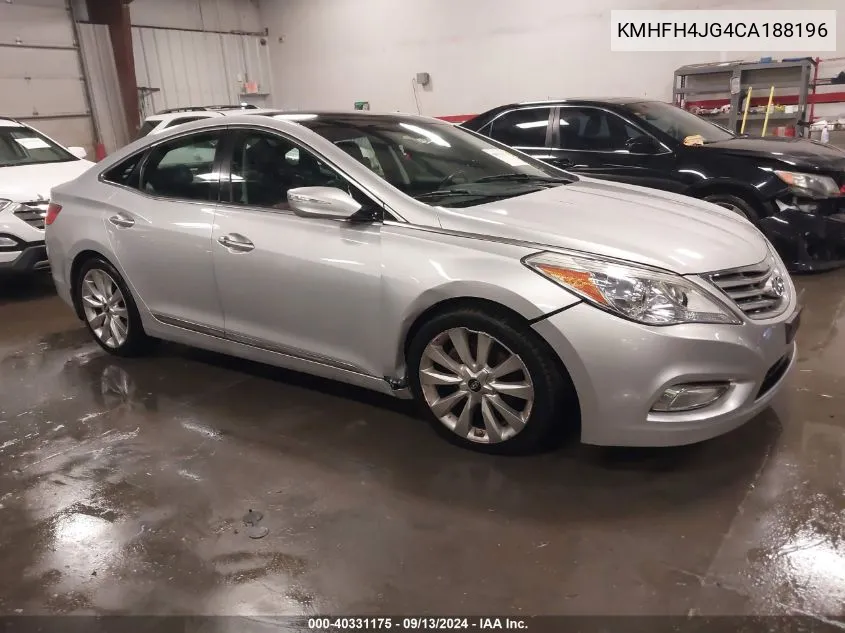 2012 Hyundai Azera Gls/Limited VIN: KMHFH4JG4CA188196 Lot: 40331175