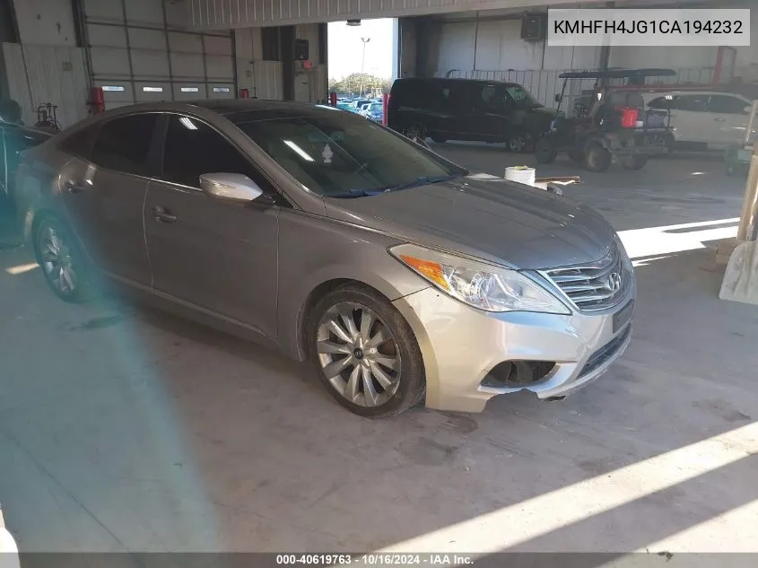 2012 Hyundai Azera VIN: KMHFH4JG1CA194232 Lot: 40619763