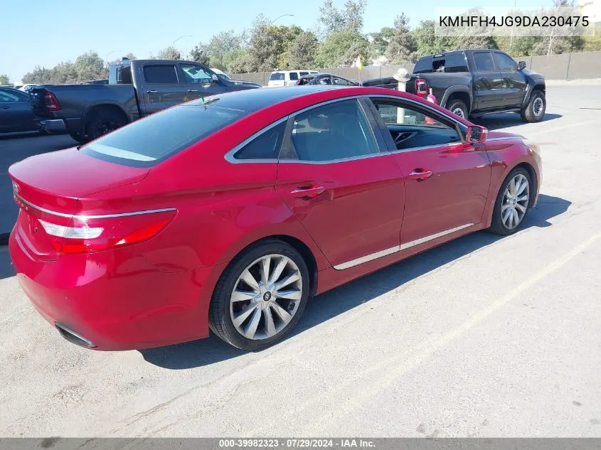 2013 Hyundai Azera VIN: KMHFH4JG9DA230475 Lot: 39982323