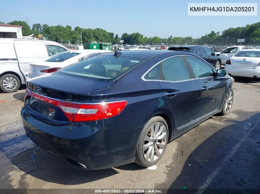 2013 Hyundai Azera VIN: KMHFH4JG1DA205201 Lot: 40010883