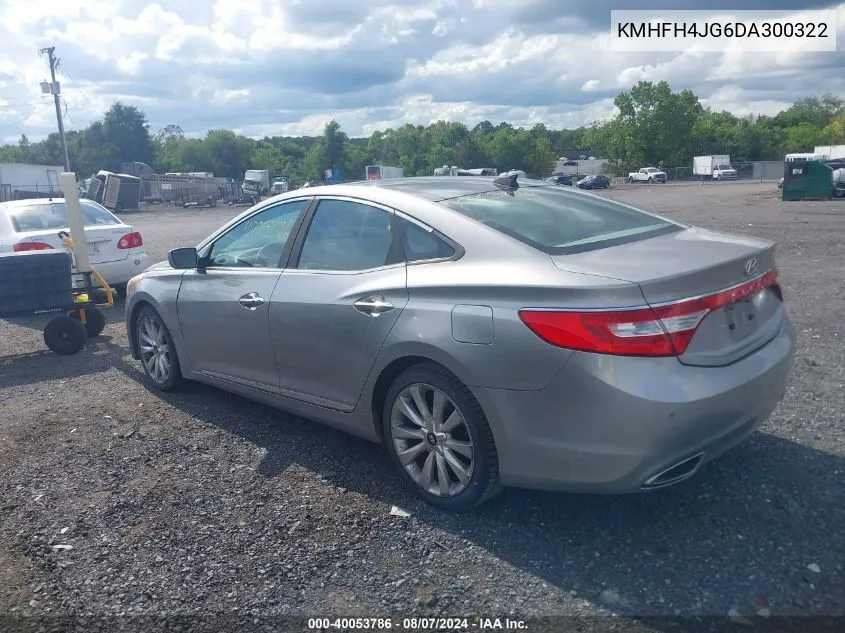 2013 Hyundai Azera VIN: KMHFH4JG6DA300322 Lot: 40053786