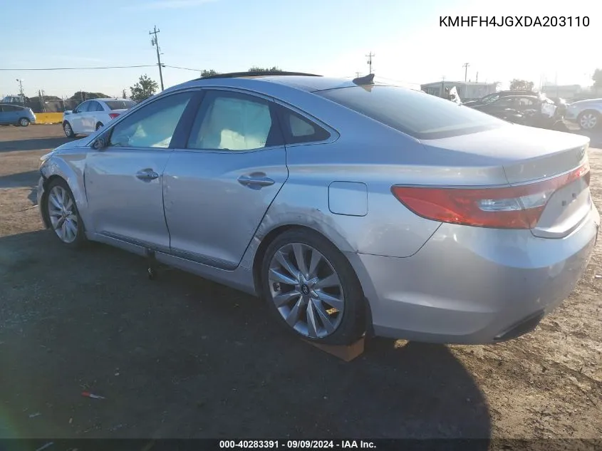 2013 Hyundai Azera VIN: KMHFH4JGXDA203110 Lot: 40283391