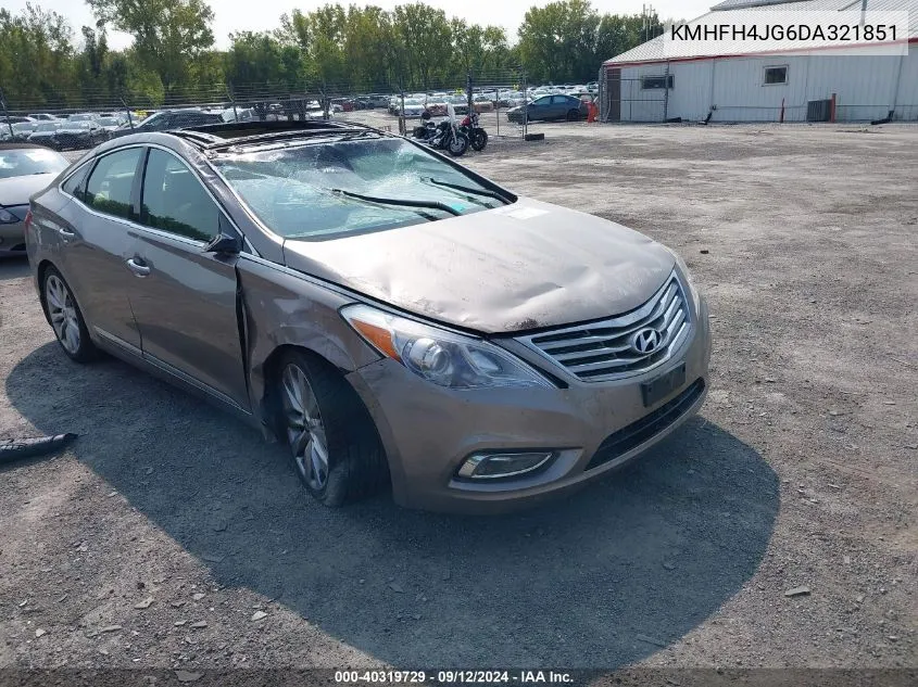 2013 Hyundai Azera Gls/Limited VIN: KMHFH4JG6DA321851 Lot: 40319729