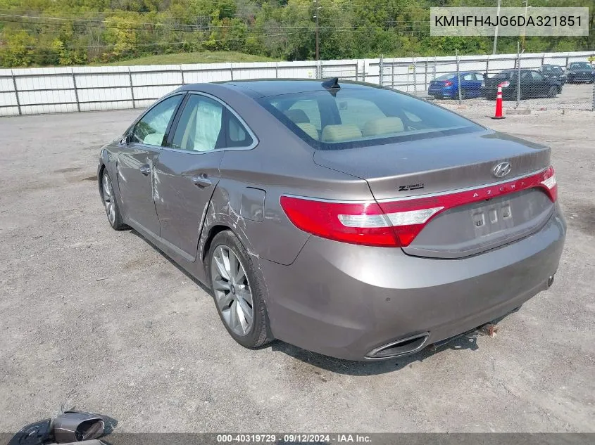 2013 Hyundai Azera Gls/Limited VIN: KMHFH4JG6DA321851 Lot: 40319729