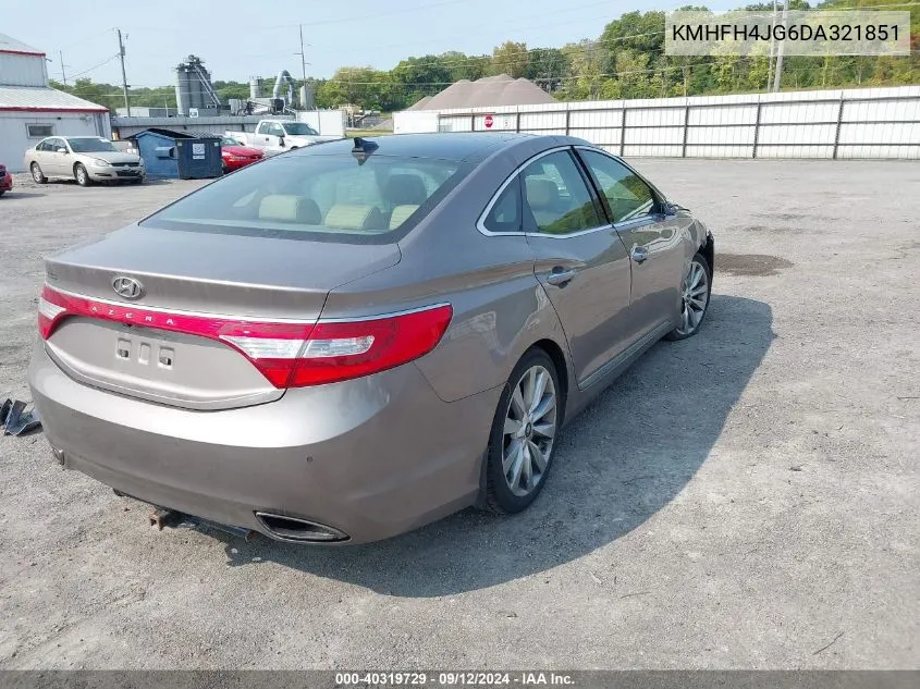 2013 Hyundai Azera Gls/Limited VIN: KMHFH4JG6DA321851 Lot: 40319729