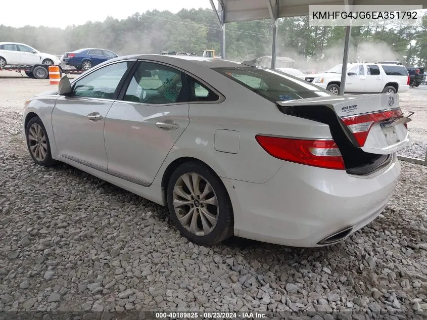 2014 Hyundai Azera VIN: KMHFG4JG6EA351792 Lot: 40189825