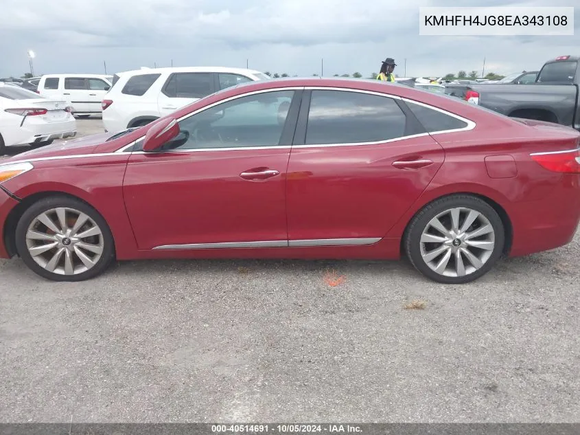 2014 Hyundai Azera Gls/Limited VIN: KMHFH4JG8EA343108 Lot: 40514691