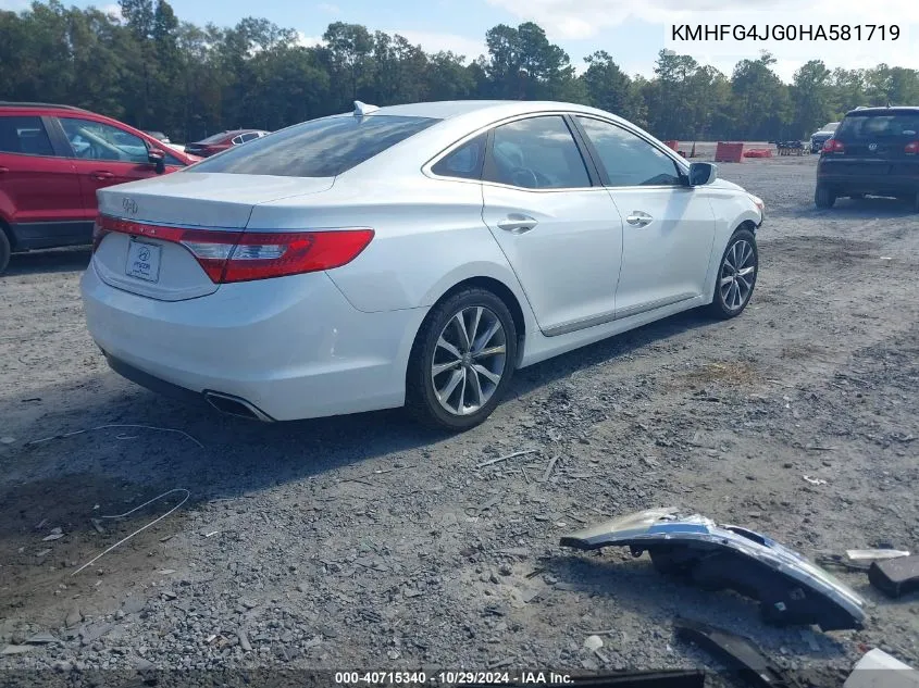 2017 Hyundai Azera VIN: KMHFG4JG0HA581719 Lot: 40715340