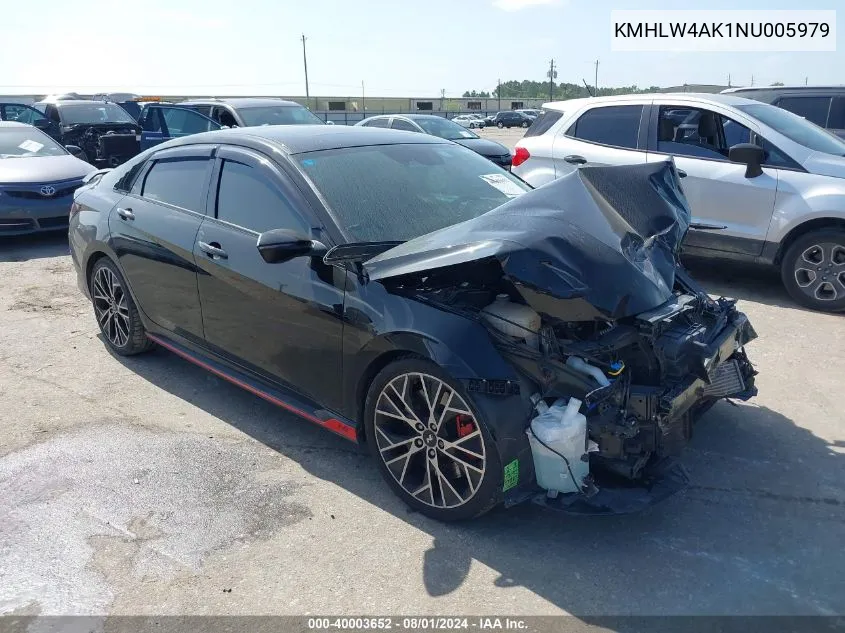 2022 Hyundai Elantra N VIN: KMHLW4AK1NU005979 Lot: 40003652