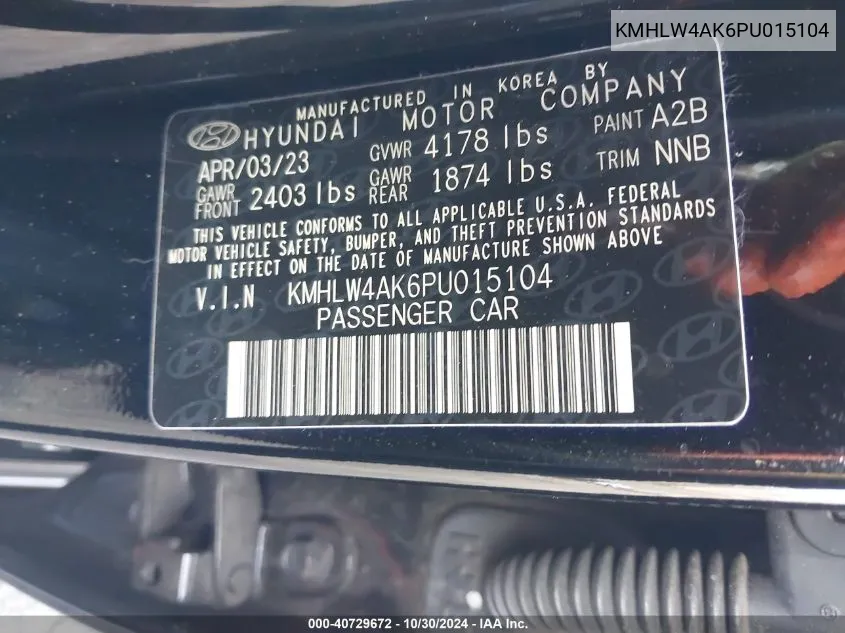 KMHLW4AK6PU015104 2023 Hyundai Elantra N