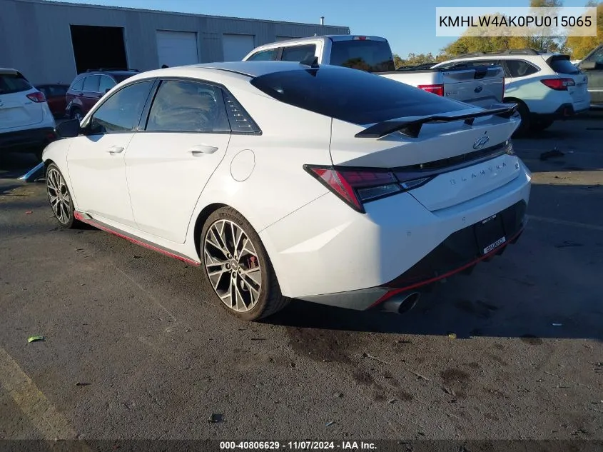 2023 Hyundai Elantra N VIN: KMHLW4AK0PU015065 Lot: 40806629