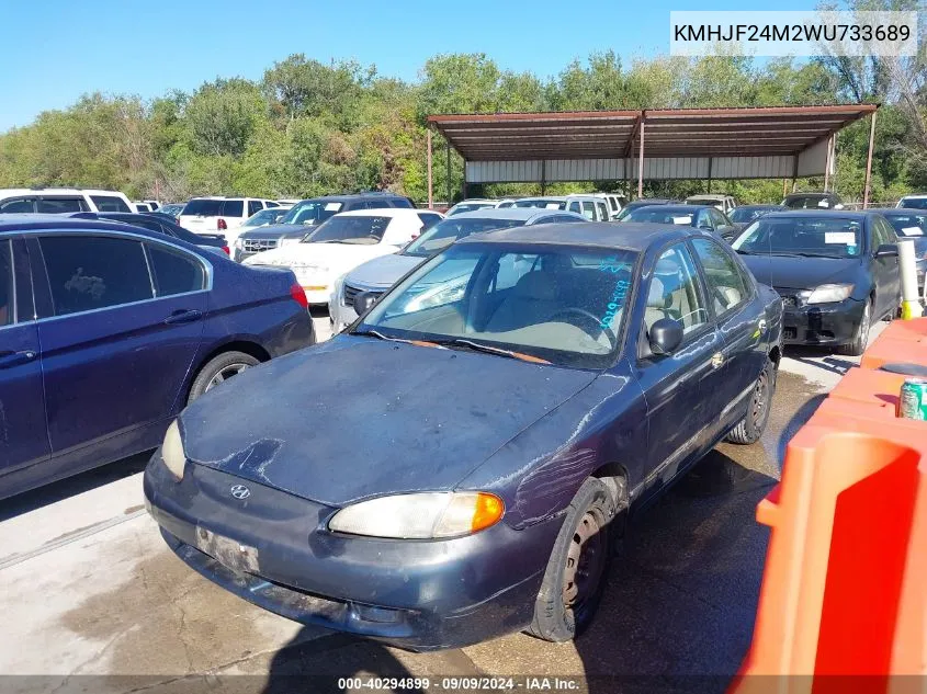 1998 Hyundai Elantra VIN: KMHJF24M2WU733689 Lot: 40294899