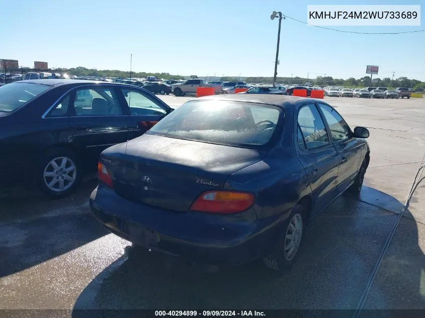 KMHJF24M2WU733689 1998 Hyundai Elantra