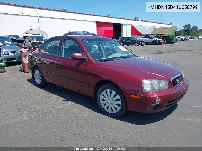 2001 Hyundai Elantra Gls VIN: KMHDN45D41U058799 Lot: 39853209