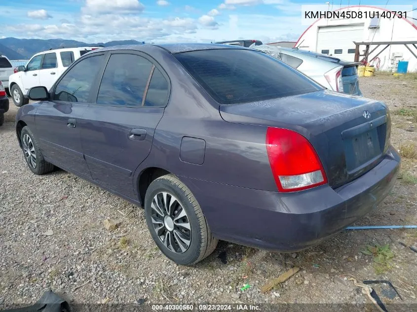 KMHDN45D81U140731 2001 Hyundai Elantra Gls