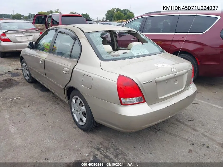 KMHDN45D71U224037 2001 Hyundai Elantra Gls