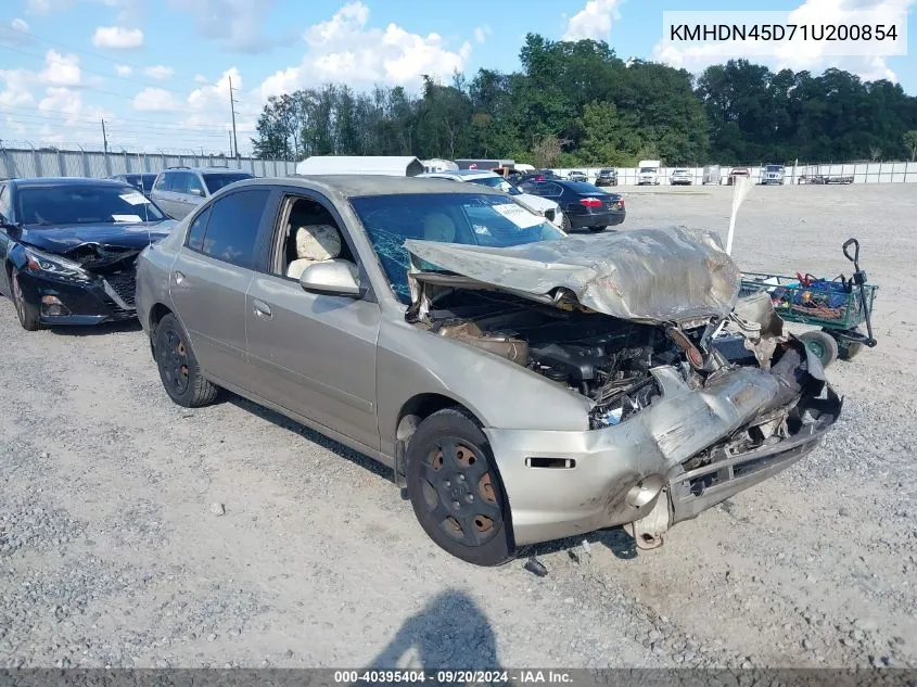 2001 Hyundai Elantra Gls VIN: KMHDN45D71U200854 Lot: 40395404