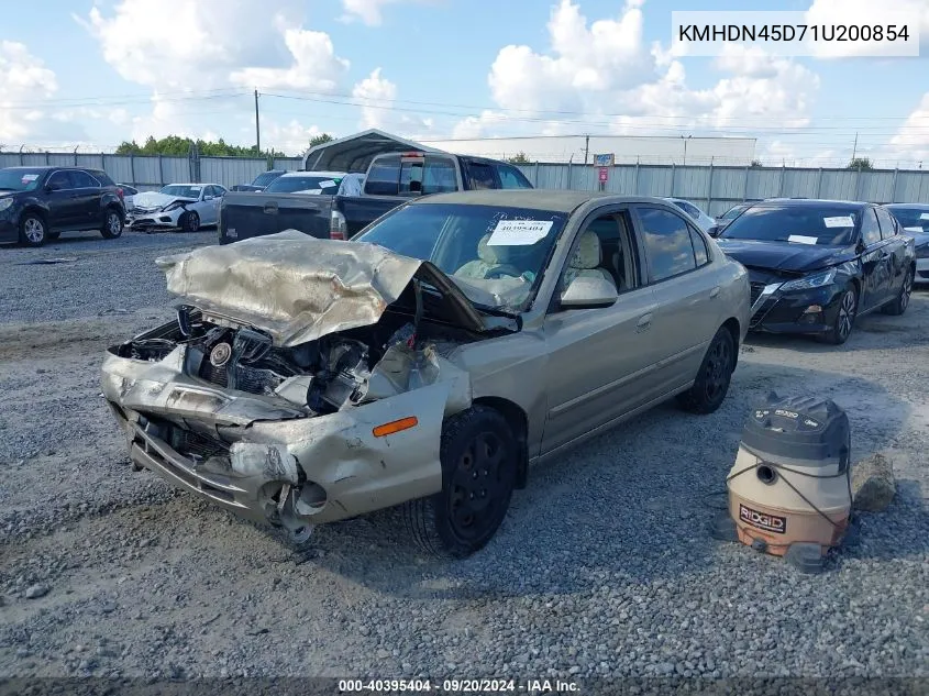 KMHDN45D71U200854 2001 Hyundai Elantra Gls