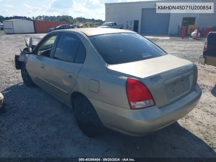 KMHDN45D71U200854 2001 Hyundai Elantra Gls