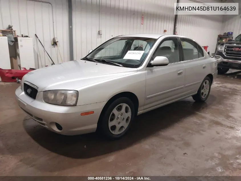 2001 Hyundai Elantra Gls VIN: KMHDN45D81U164639 Lot: 40581236