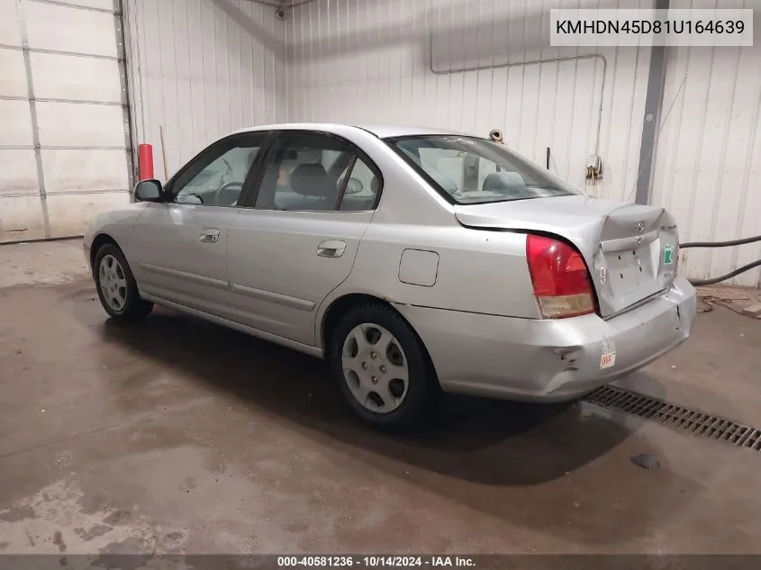 2001 Hyundai Elantra Gls VIN: KMHDN45D81U164639 Lot: 40581236