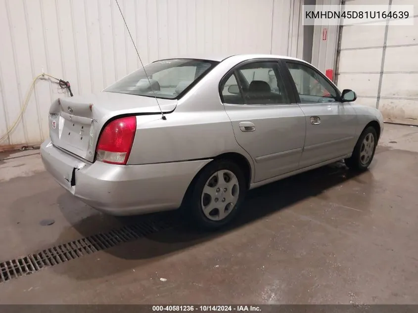 2001 Hyundai Elantra Gls VIN: KMHDN45D81U164639 Lot: 40581236