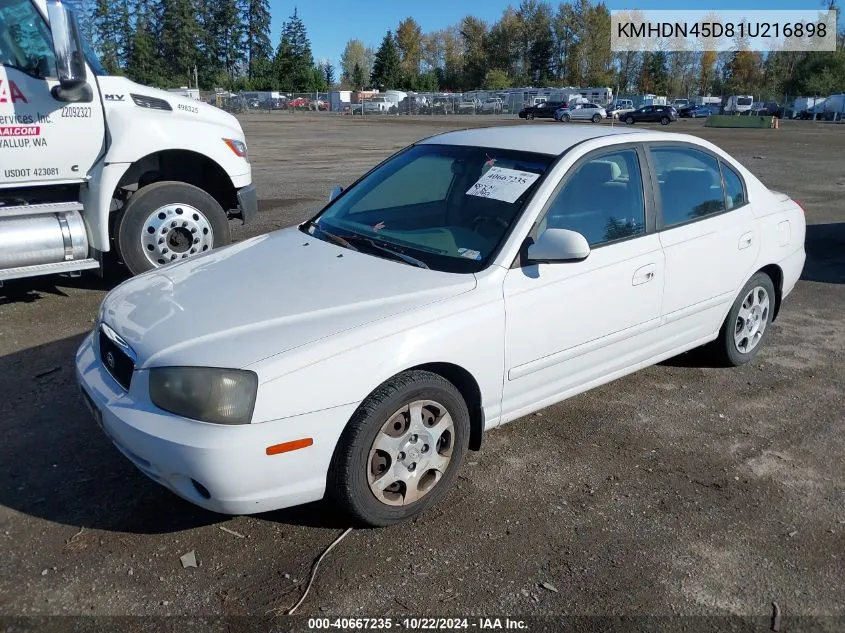 2001 Hyundai Elantra Gls VIN: KMHDN45D81U216898 Lot: 40667235