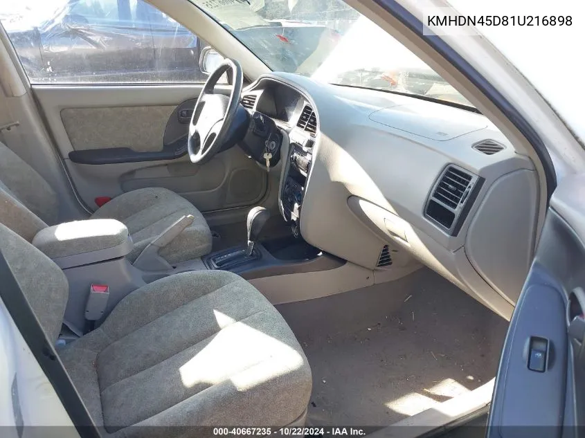 KMHDN45D81U216898 2001 Hyundai Elantra Gls