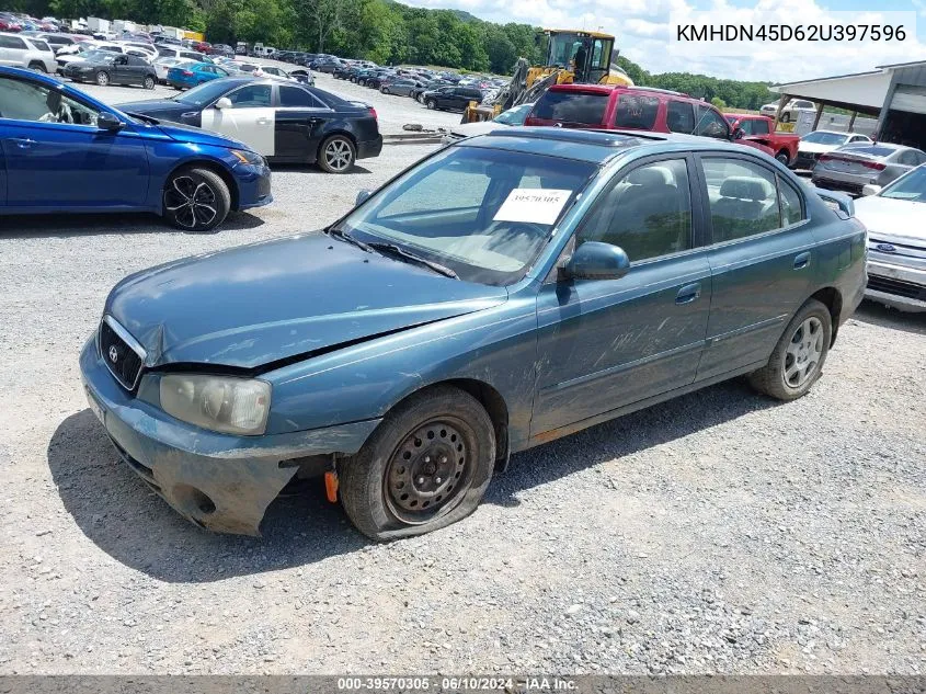 2002 Hyundai Elantra Gls VIN: KMHDN45D62U397596 Lot: 39570305