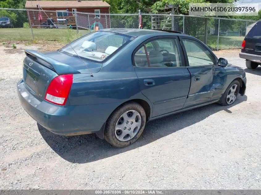 2002 Hyundai Elantra Gls VIN: KMHDN45D62U397596 Lot: 39570305