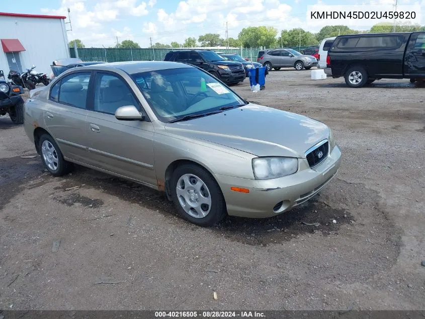 2002 Hyundai Elantra Gls VIN: KMHDN45D02U459820 Lot: 40216505