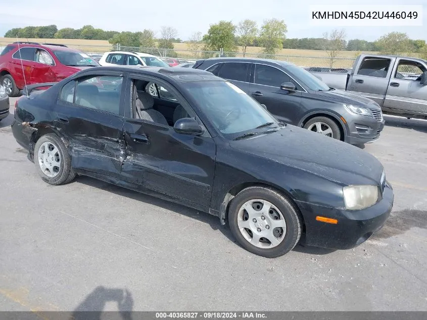 2002 Hyundai Elantra Gls VIN: KMHDN45D42U446049 Lot: 40365827