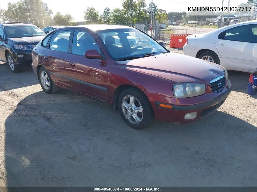 2002 Hyundai Elantra Gt VIN: KMHDN55D42U037717 Lot: 40546374