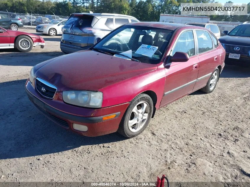 2002 Hyundai Elantra Gt VIN: KMHDN55D42U037717 Lot: 40546374