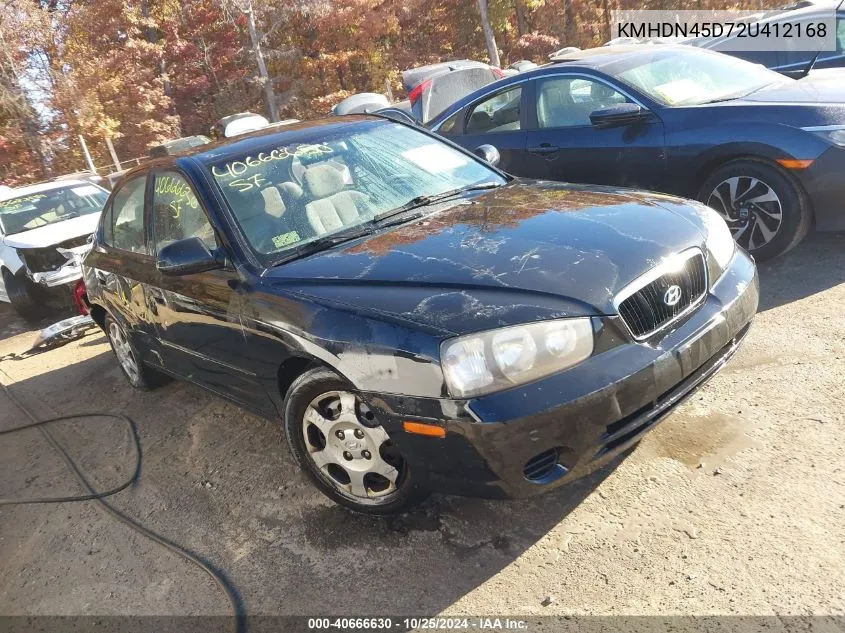 2002 Hyundai Elantra Gls VIN: KMHDN45D72U412168 Lot: 40666630