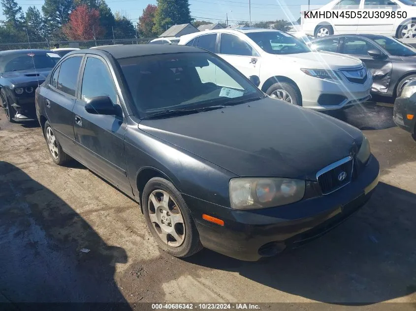 2002 Hyundai Elantra Gls VIN: KMHDN45D52U309850 Lot: 40686342